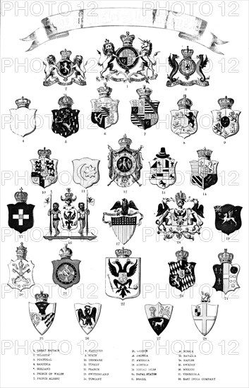 Heraldic crests, 1858.  Creator: Unknown.