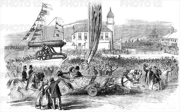 Inauguration of a Russian Gun at Seaham Harbour, near Sunderland, 1858. Creator: Unknown.