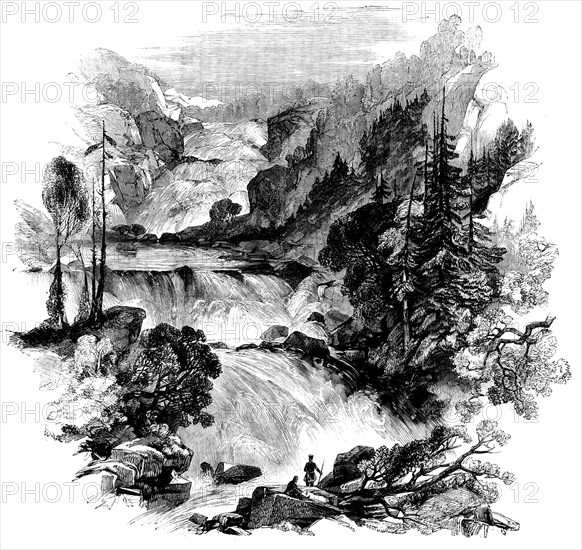 The Canadian Red River Exploring Expedition - Great Falls on Little Dog River..., 1858. Creator: Unknown.