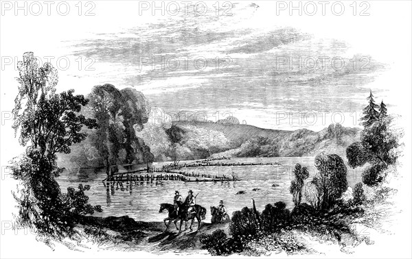 The Canadian Red River Exploring Expedition - Ford of the Roseau River, and Indian Fish Weir, 1858. Creator: Unknown.