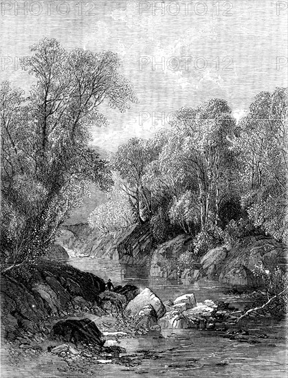 Welsh River Scenery - painted by F. W. Hulme, 1858. Creator: Unknown.