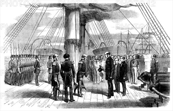 The Embarkation of Prince Alfred on board the "Euryalus" on Wednesday week, 1858. Creator: Unknown.