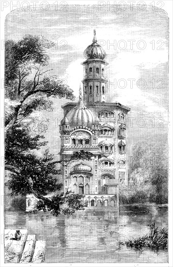 Akalis Tower at Umritzir - from a drawing by W. Carpenter, Jun., 1858. Creator: Unknown.