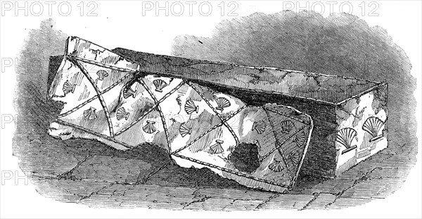 A Roman Coffin, recently discovered at Shadwell, 1858. Creator: Unknown.