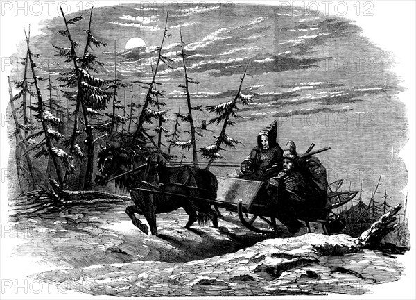 Moose-hunting in Canada - en route for the Hunting Ground, 1858. Creator: Unknown.