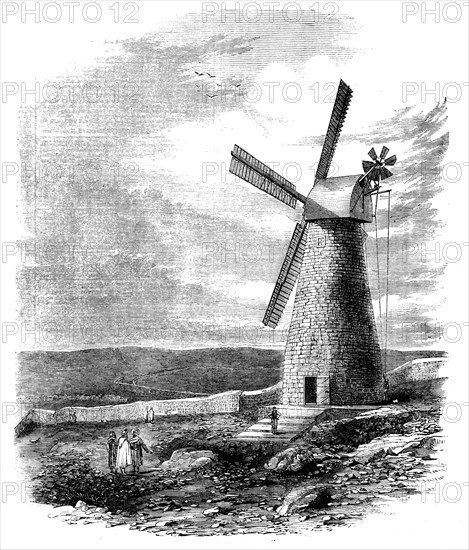 The First Windmill at Jerusalem, 1858. Creator: Unknown.