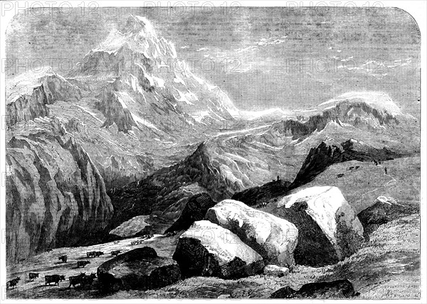 Mont Cervin (or Matterhorn) from above Gumont, Val Tournanche, 1858. Creator: Unknown.