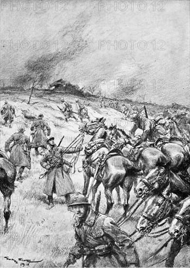 'Les interventions de la cavalerie', 1918. Creator: J Simont.