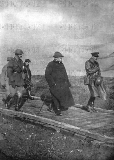 'M. Clemenceau sur le Front; Le president du Couseil sur le plateau de Vimy le 25 fevier 1918', 1918 Creator: Unknown.