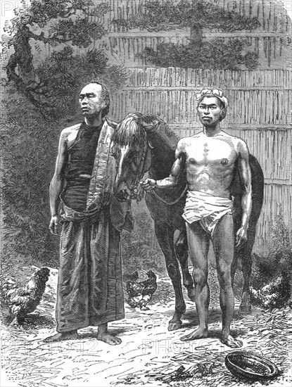 'Japanese grooms (Betos); A European Sojourn in Japan', 1875. Creator: Unknown.