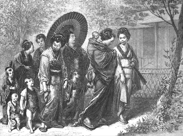 'Japanese women going on a visit; A European Sojourn in Japan', 1875. Creator: Unknown.