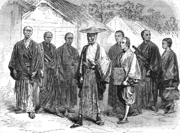 'Civil and military officials returning from duty; A European Sojourn in Japan', 1875. Creator: Unknown.
