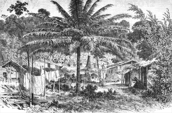 ''A village on the Gaboon; The Gaboon.', 1875. Creator: Unknown.