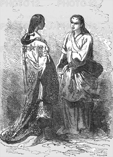 'Maids of the court ladies at Kioto; A European Sojourn in Japan', 1875. Creator: Unknown.