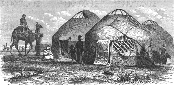 'Calmuck encampment; A Journey on the Volga', 1875. Creator: Nicholas Rowe.