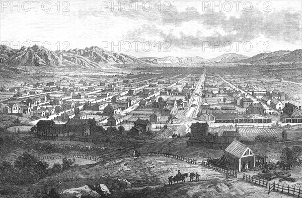 ''Salt Lake City.; Ocean to Ocean, the Pacific railroad', 1875. Creator: Frederick Whymper.