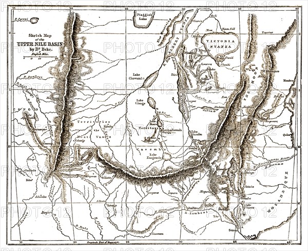 ''Upper Nile Basin Map; The regions of the Cazembe', 1875. Creator: Charles Tilstone Beke.