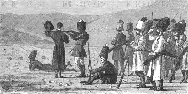 'Cossack's at shooting practice; The Caucasus', 1875. Creator: Unknown.