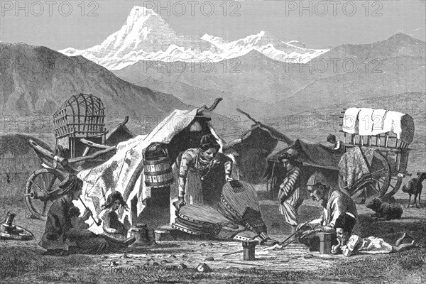 'Gipsy encampment in the Caucasus; The Caucasus', 1875. Creator: Unknown.