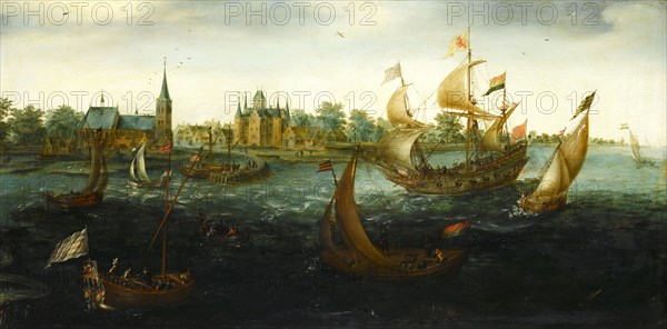 Ships off IJsselmonde, 1617. Creator: Aert Anthonisz.