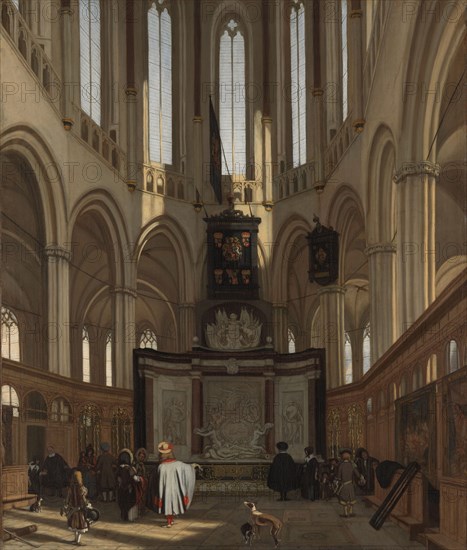 The Tomb of Michiel de Ruyter in the Nieuwe Kerk, Amsterdam, 1683. Creator: Emanuel de Witte.