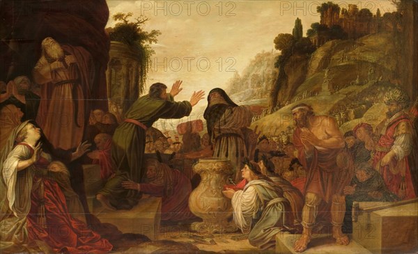 Sts Paul and Barnabas Worshipped as Gods by the People of Lystra, 1628. Creator: Jacob Symonsz. Pynas.