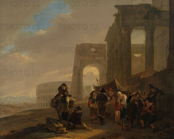 Street Scene with Roman Ruins, c.1642-c.1644. Creator: Jan Dirksz Both.