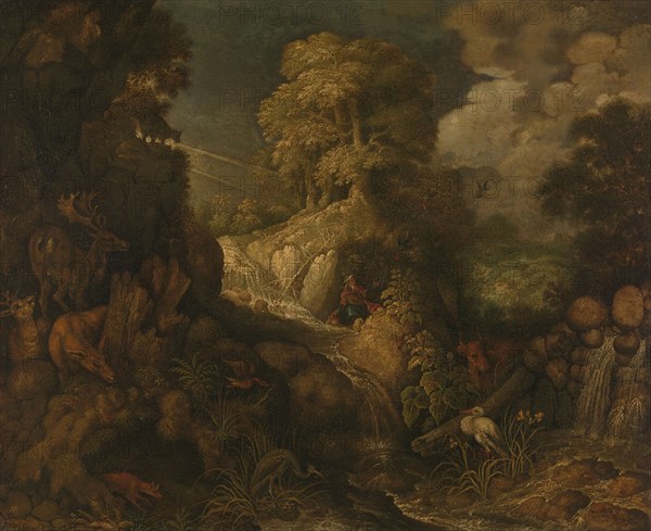 Elijah fed by the ravens, 1634. Creator: Workshop of Roelant Savery.