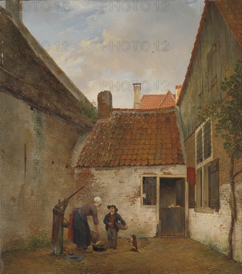 Inner Courtyard, 1820-1830. Creator: Andreas Schelfhout.