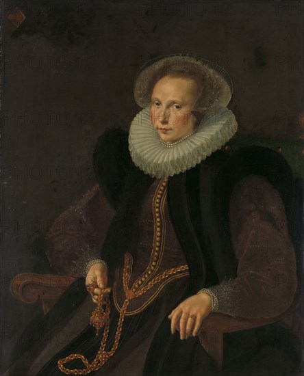 Griete Jacobsdr van Rhijn (1585-1652), Wife of Jacob Cornelisz Banjaert, called van Neck, 1605. Creator: Cornelius Ketel.