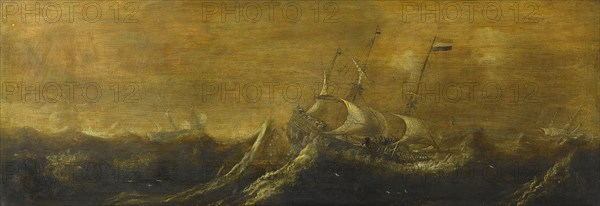 Ships in a Storm, 1600-1652. Creator: Andries van Eertvelt.