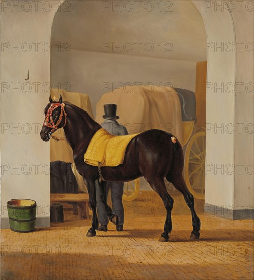 Adriaan van der Hoop’s Trotter ‘De Rot’ at the Coach House, 1828. Creator: Anthony Oberman.