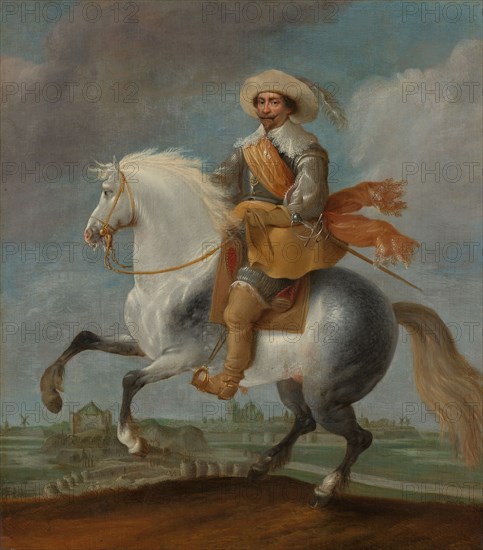 Prince Frederik Hendrik on Horseback outside the Fortifications of 's-Hertogenbosch, 1629, c.1632-c. Creator: Pauwels van Hillegaert I.