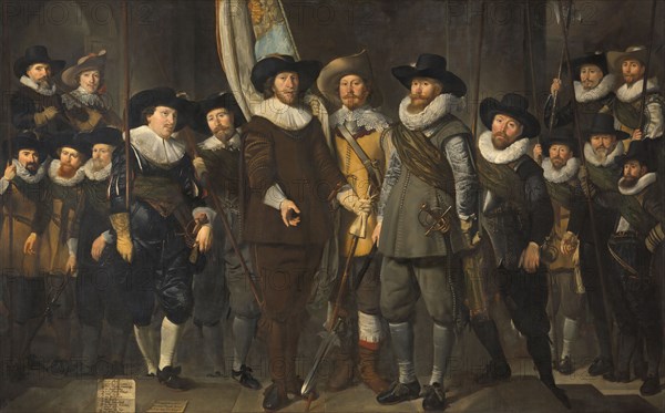 Officers and Other Civic Guardsmen of the IIIrd District of Amsterdam, under the Command of Captain  Creator: Thomas de Keyser.