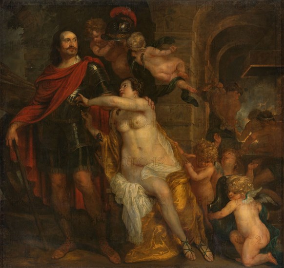 Venus Arming a Warrior, possibly Johan Maurits at the Forge of Vulcan, c.1644. Creator: Thomas Willeboirts.