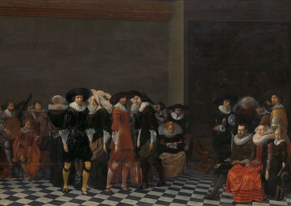 A Wedding Feast, Traditionally Called 'The Wedding of Adriaen Ploos van Amstel and Agnes van Bijler' Creator: Willem Cornelisz Duyster.