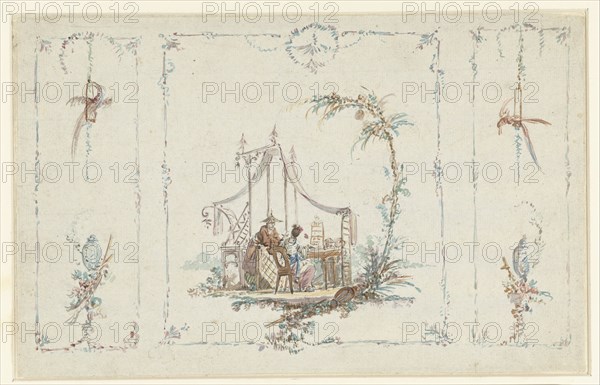 Design sketch in Chinoiserie style, 1763-1826. Creator: Abraham van Strij.