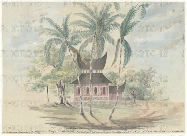 House of Radja Batipo, demolished and burned to his punishment..., (1841).  Creator: Anon.