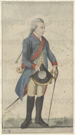 Man with sword and blue jacket (Lodewijk Ernst Hertog from Brunswijk Wolffenbüttel?), 1700-1800. Creator: Anon.
