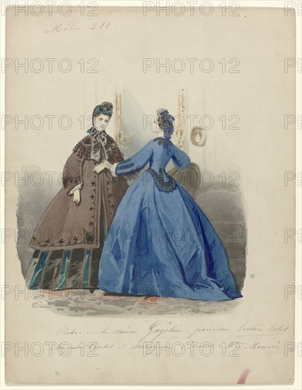 Modes 280: dresses by Maison Gagelin..., c.1860.  Creator: Anon.