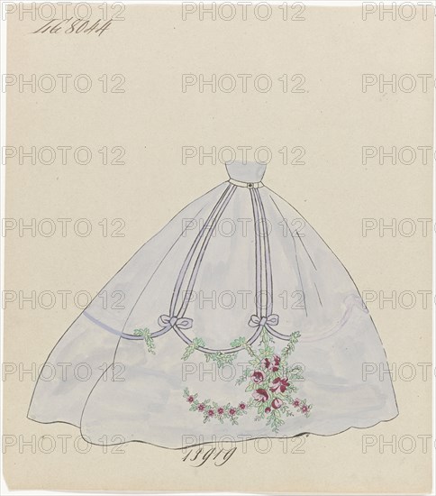 Light-blue skirt, c.1865. Creator: Anon.