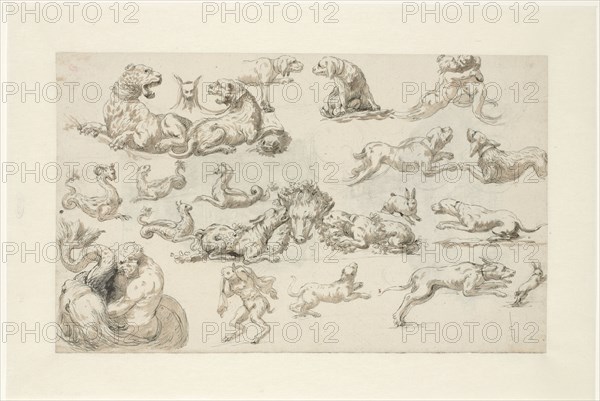 Studies of animals and semi-styles, c.1765-c.1780. Creator: Anon.