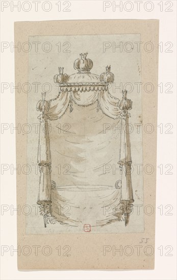 Design for a bed, c.1770-c.1780. Creator: Anon.