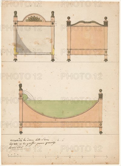 Design for a crib, c.1790. Creator: Anon.