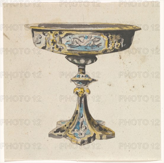 Enameled coupe on a six -step foot, c.1840-c.1860. Creator: Anon.