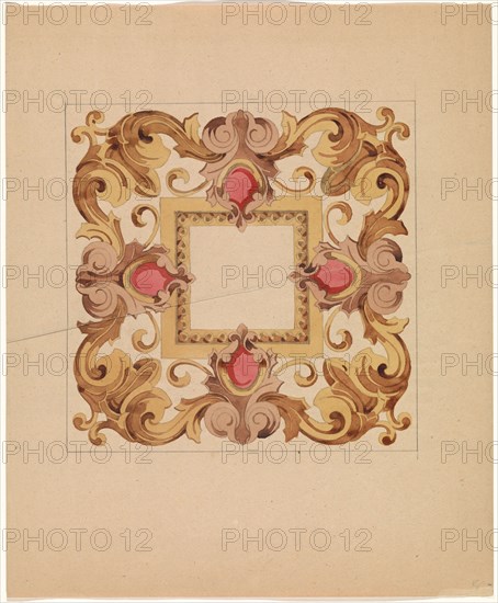 Design for a tile, c.1850. Creator: Anon.