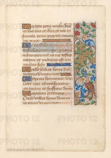 Manuscript from a psalter or book of hours, c.1450-c.1499. Creator: Anon.