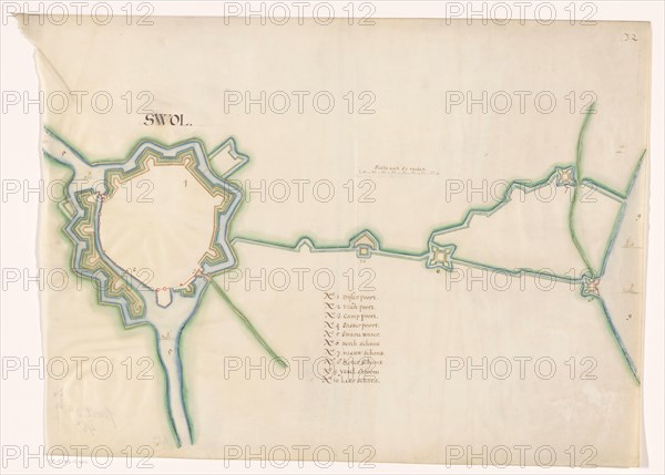 Map of Zwolle fortress, c.1650-c.1799. Creator: Anon.