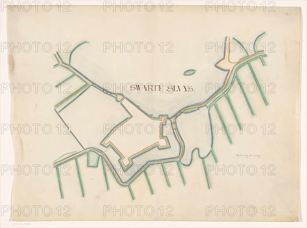 Map of Zwartsluis Fortification, c.1650-c.1799. Creator: Anon.