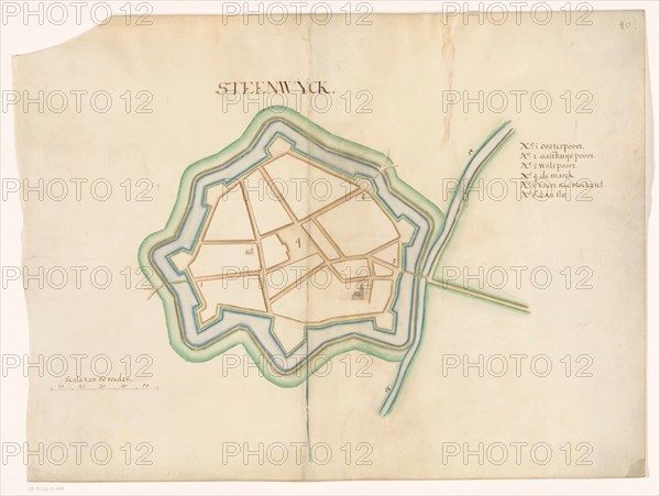 Map of Steenwijk Fortress, c.1650-c.1799. Creator: Anon.